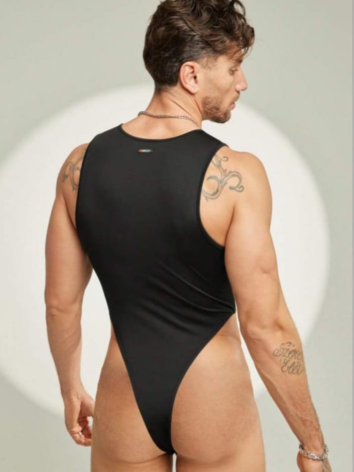 Men's Sleeveless Crew Neck Baby Latter Printed Bodysuit